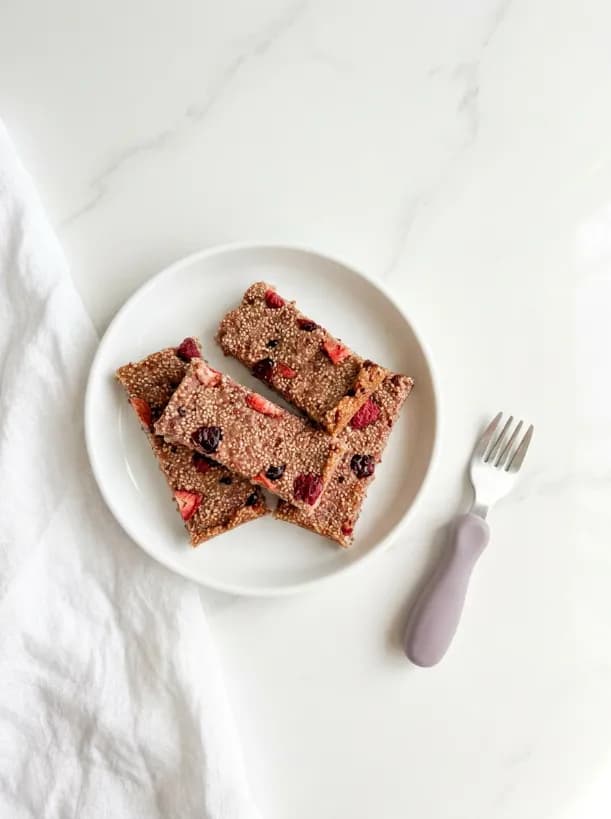 Barritas de amaranto con frutos rojos